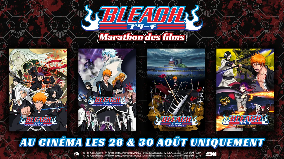Bleach remet ses quatre films au cinéma les 28 et 30 août, en pleine dernière bataille de l'anime
